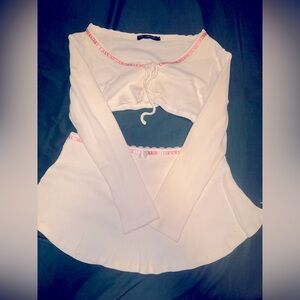 A cute white and pink two piece set from Finesse